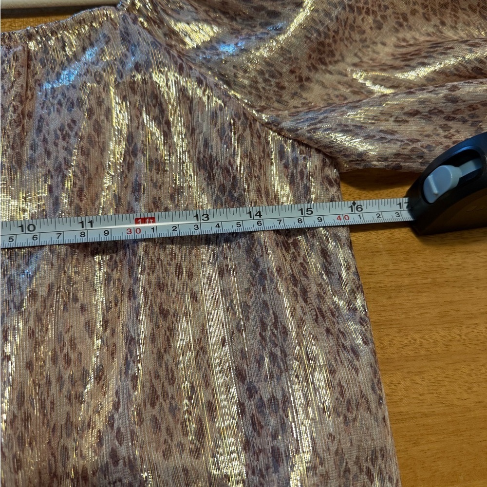 Ramy Brook Printed Abby Top • Metallic Sheer Blouse • NWT • XS - Picture 5 of 5